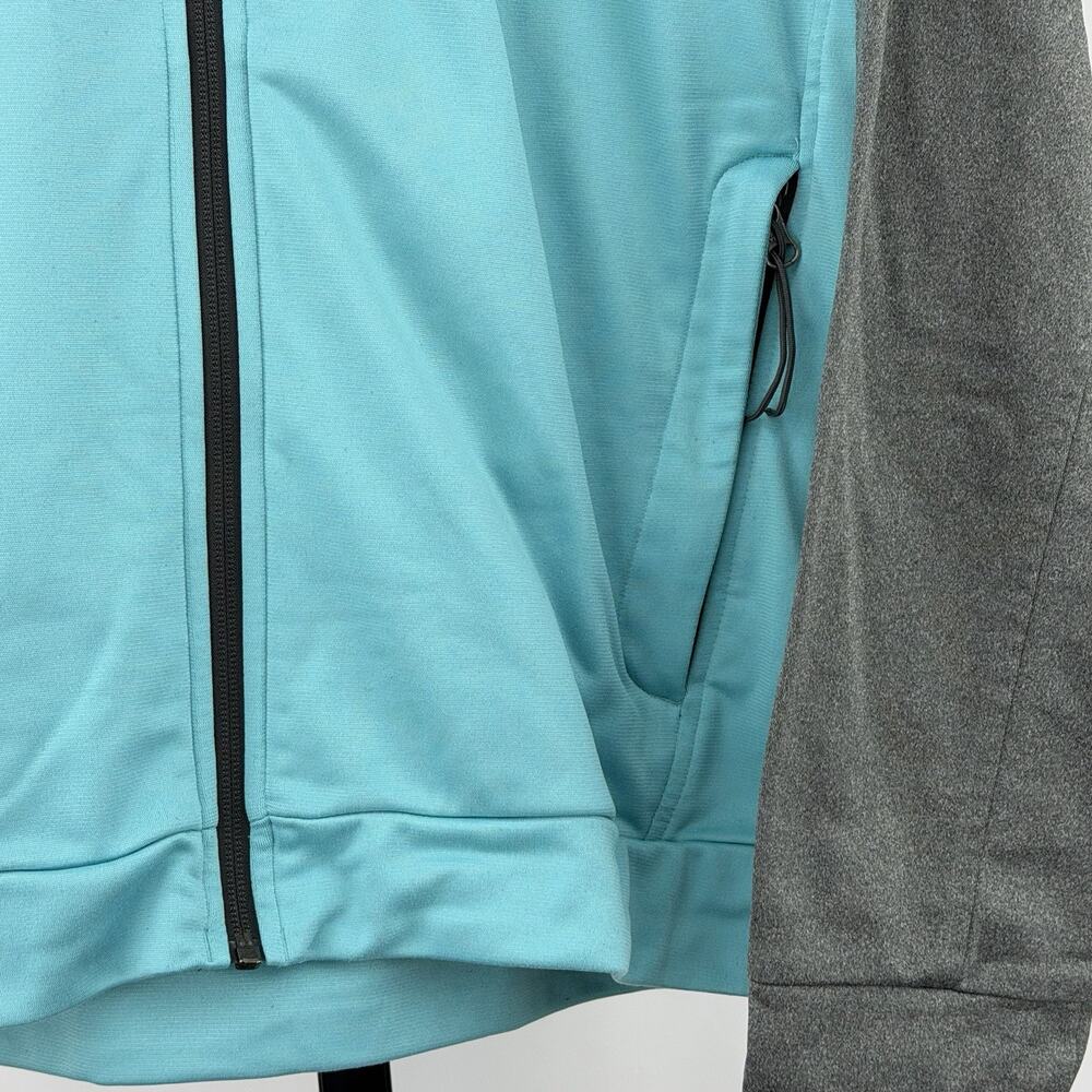 The North Face Full Zip Hoodie Gray Teal Softshell Jacket Mens M Zip Pockets - Picture 5 of 7